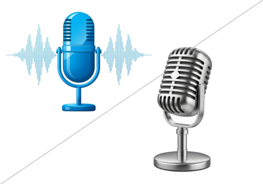 Voice recording mic symbols 3D bundle isolated on transparent background