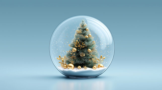 Christmas Tree Snow Globe: A festive scene, capturing the magic of the holiday season within a delicate snow globe, with a miniature Christmas tree.