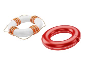 Safety flotation ring 3D collection isolated on transparent background