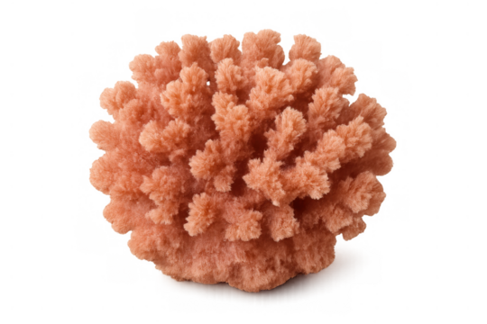 Pink coral isolated, a natural marine life organism from ocean reefs, providing underwater ecosystem habitat