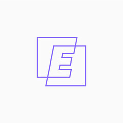 e letter mark square logo vector icon illustration