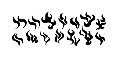Abstract black smoke wisps on white background vector