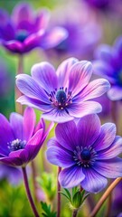 Obraz premium Delicate purple flowers in close-up