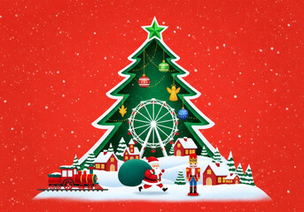 Village de Noël et grande roue festive