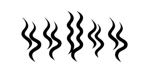 Abstract black smoke wisps with transparent background