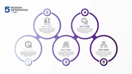 Infographic 5 steps for presentation.