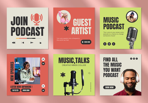 Music Podcast Social Media Post Template