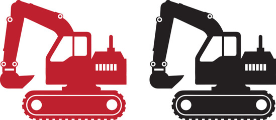 Excavator silhouette icon