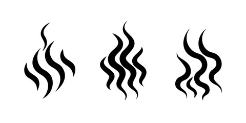 Stylized Wavy Steam Symbols on White Background vapor 1