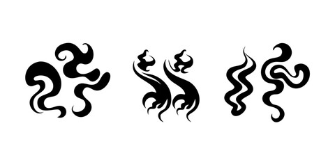 Swirling Black Smoke Abstract Shape vector