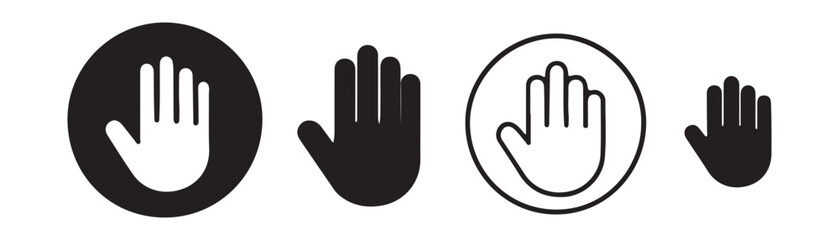 Hand icon set. hand vector icon, palm, click icon design