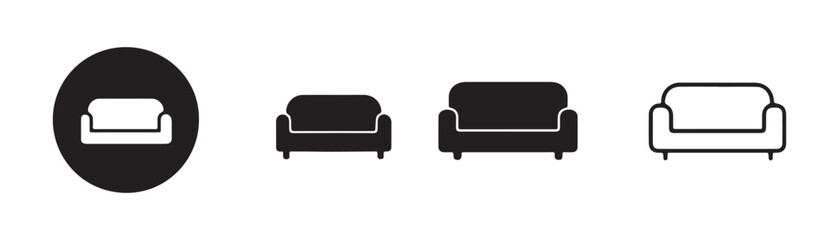 Fototapeta premium Sofa icon set. sofa icon illustration. black sofa