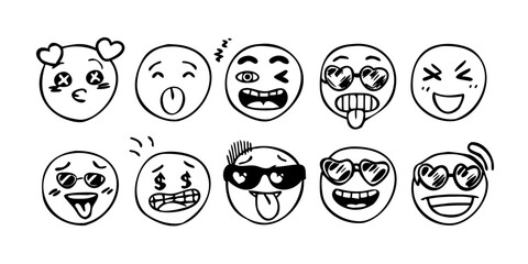 White Hand Drawn Crescent Moon and Star on Transparent Background