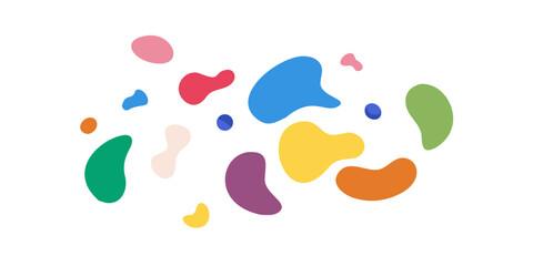 Colorful abstract blobs on a white background shape