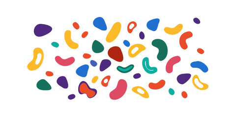 Colorful abstract organic shapes on a black background