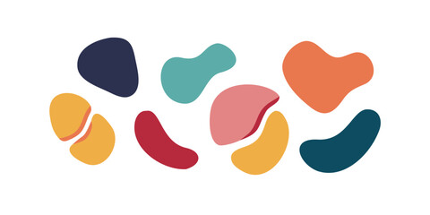 Colorful organic blob shapes on a white background 1