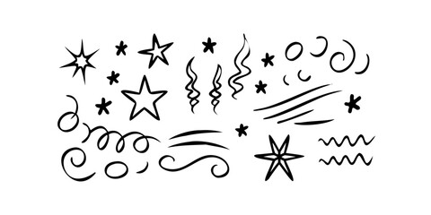 Hand drawn motion lines on white background vector