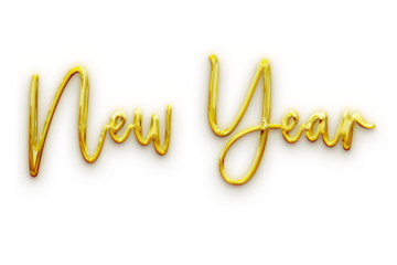 Golden New Year Celebration Text Illustration for Festive Greetings and Banner Design