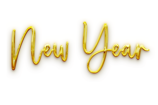 Golden New Year Celebration Text Illustration for Festive Greetings and Banner Design