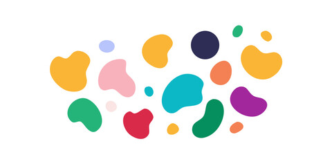 Multicolor organic shapes on a black background abstract