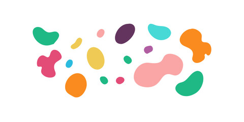 Multicolor Organic Shapes on Transparent Background