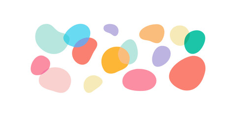Organic Abstract Shapes Pastel Colors on Black Background