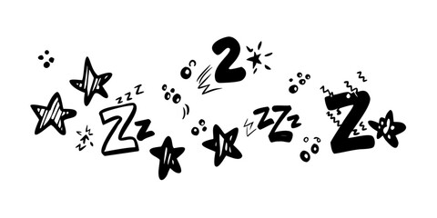 Naklejka premium Playful Black Doodle Comic Vector Elements white