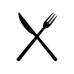 Fork and knife art on transparent background