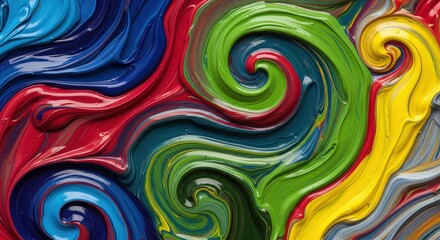 Vibrant Abstract Color Swirls with Intricate Patterns and Fluid Motion in Vivid Hues