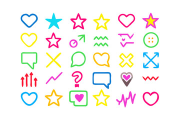 Colorful abstract icons on a white background heart