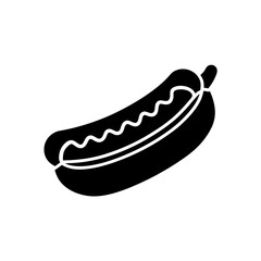 Simple hotdog icon on transparent background