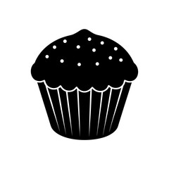 Cupcake silhouette on transparent background