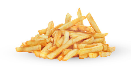 Crispy French Fries Isolated on Transparent Background