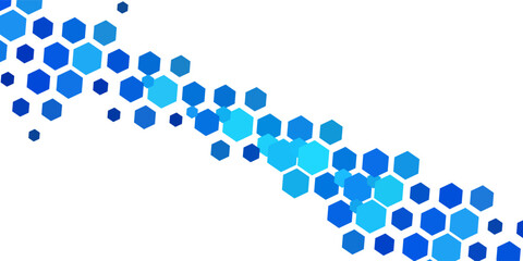 Light BLUE vector polygonal illustration, which consist of hexagons. Hexagonal pattern for your business design. Geometric background in Origami style with gradient.