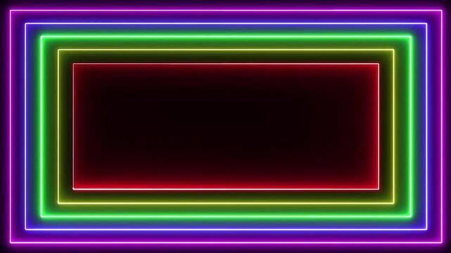 Animated Video Background Colorful Lighting Frame Video.