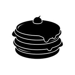 Stack of pancakes on transparent background
