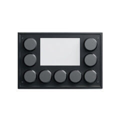 Gray panel with buttons around a central light square