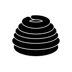 Coiled layered form on transparent background