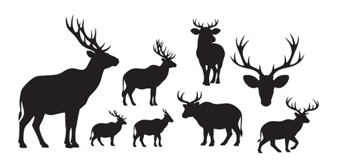 Fototapeta premium Deer silhouette isolated on white background