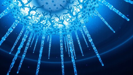 Cozy family with dog by Christmas tree