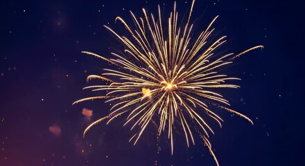 Fototapeta premium Spectacular Golden Fireworks Display Exploding Against a Dark Night Sky Background
