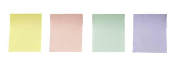 Four pastel squares in a row on black