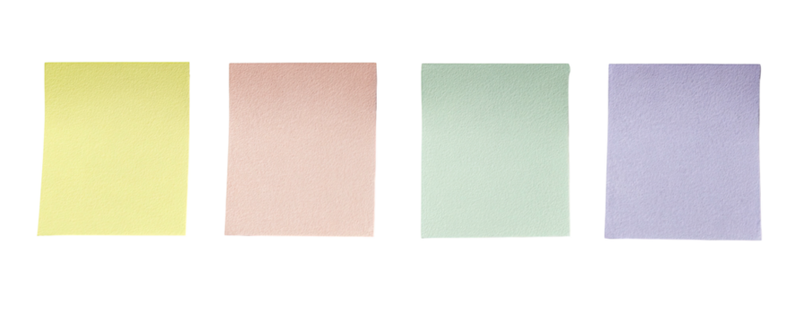Four pastel squares in a row on black - Powered by Adobe