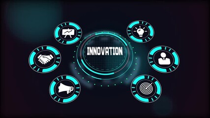 Digital innovation concept, business transformation process showing idea generation, strategy, and corporate development. - Powered by Adobe