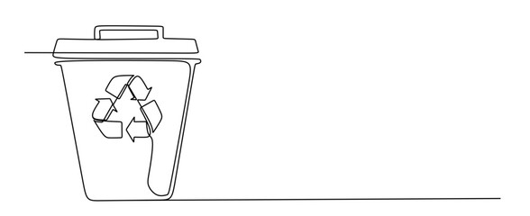Continuous single line drawing Stylish Recycling Symbol Illustration for Use in Eco Friendly Projects