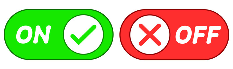 Obraz premium 円形のON/OFFシンプルアイコン グリーン・レッド