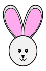 Cute Bunny Illustration Vector Design (Fully Editable EPS)
