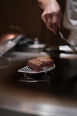 Wagyu, Teppanyaki, Japanese Cooking stock photo