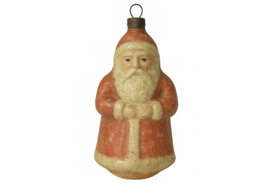 Vintage santa claus ornament creating festive holiday spirit, celebrating christmas tradition with classic winter cheer