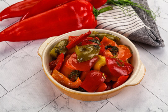 Marinated bell pepper paprika snack